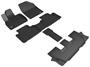 3D Mats Kagu Black Embossed Pattern Thermoplastic Rubber (TPR) Floor Mat Set
