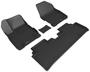 3D Mats Kagu Black Embossed Pattern Rubber Floor Mat Set