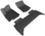 3D Mats Black Embossed Pattern Thermoplastic Rubber (TPR) Floor Mat Set