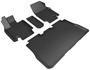 3D Mats Black Embossed Pattern Thermoplastic Rubber (TPR) Floor Mat Set