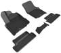 3D Mats Kagu Black Embossed Pattern Thermoplastic Rubber (TPR) Floor Mat Set