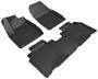 3D Mats Kagu Black Embossed Pattern Thermoplastic Rubber (TPR) Floor Mat Set