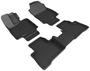 3D Mats Kagu Black Embossed Pattern Thermoplastic Rubber (TPR) Floor Mat Set