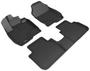 3D Mats Kagu Black Embossed Pattern Thermoplastic Rubber (TPR) Floor Mat Set