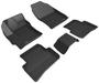 3D Mats Kagu Black Embossed Pattern Thermoplastic Rubber (TPR) Floor Mat Set