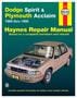 Haynes 89-95 Dodge Spirit, Plymouth Acclaim Repair Manual