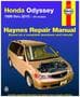 Haynes 99-10 Honda Odyssey Repair Manual