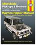 Haynes 83-96 Mitsubishi Pickup, Montero Repair Manual