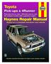 Haynes 79-95 Toyota Pickups Repair Manual