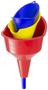 Hopkins FloTool Blue, Red, Yellow Plastic Funnel