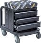 Omega Lift Equipment 3 -Drawer Black Mechanics Tool Box/Seat