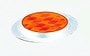 Optronics Round Amber, Silver Armored Reflector