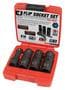 Performance 4 Piece 1/2 Inch Drive 6 Point SAE, Metric Socket Set