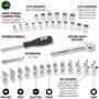 Performance 47 Piece 1/4 Inch Drive SAE, Metric Socket Set
