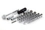 Power Torque 41 Piece 41 Piece 1/4, 3/8 Inch Drive Standard 6, 12 Point SAE, Metric Socket Set