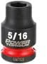 Power Torque 5/16 Inch Impact Socket 3/8 Inch Drive Standard 6 Point