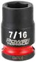 Power Torque 7/16 Inch Impact Socket 3/8 Inch Drive Standard 6 Point