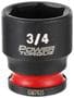 Power Torque 3/4 Inch Impact Socket 3/8 Inch Drive Standard 6 Point