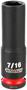Power Torque 7/16 Inch Impact Socket 3/8 Inch Drive Deep 6 Point