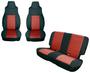 Rugged Ridge Black, Red Solid Fold-Up Bench Seat Cover Kit