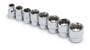 Titan 8 Piece 3/8 Inch Drive Standard 4, 5, 6, 12 Point SAE Socket Set