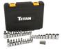 Titan 43 Piece 1/4, 3/8, 1/2 Inch Drive 6 Point Socket Set